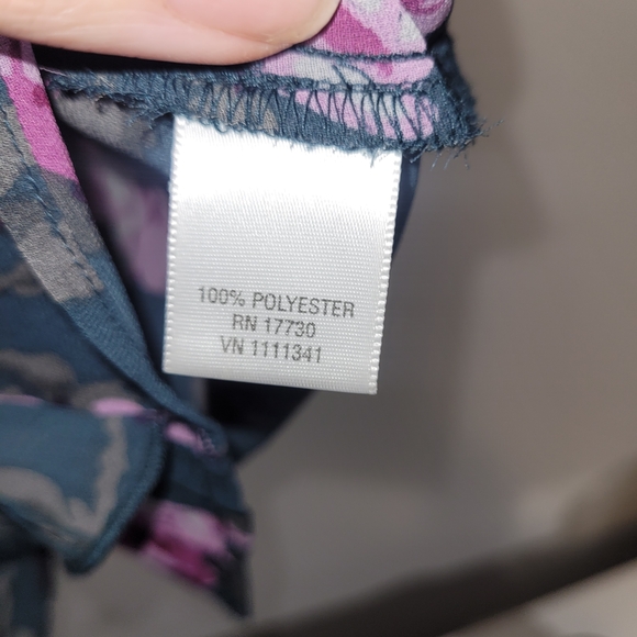 Converse One Star Floral Ruffle Chiffon Blouse Sheer Romantic Top M - Picture 6 of 7